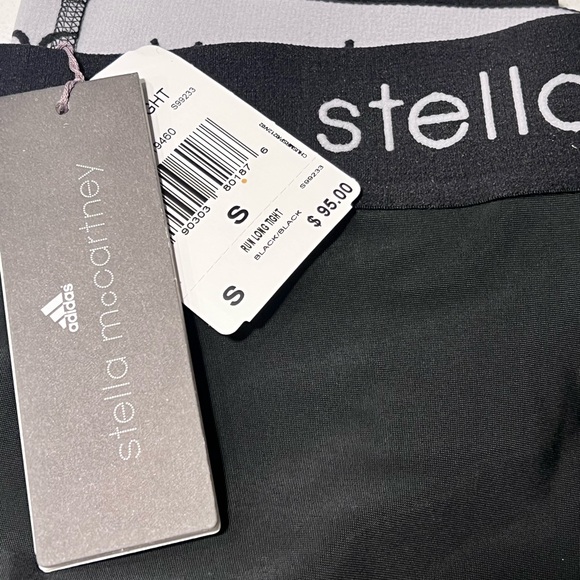 Adidas by Stella McCartney $95 Women's Run Long Leggings Black Zip Pants - Picture 2 of 16